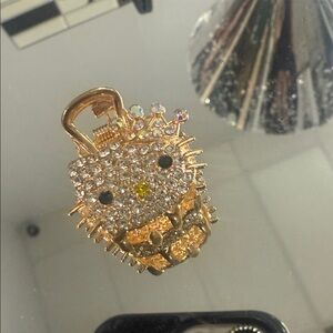 Gold Rhinestone Cat Hair Clip